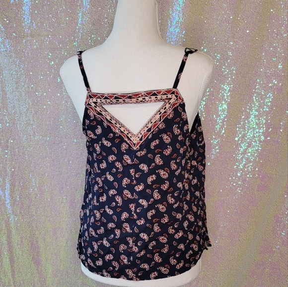 Navy Blue Pattern Tank top - Picture 2 of 2